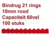 Bindrug GBC 10mm 21rings A4 rood 100stuks