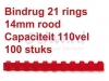 Bindrug GBC 14mm 21rings A4 rood 100stuks