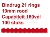 Bindrug GBC 19mm 21rings A4 rood 100stuks