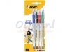 Balpen Bic Cristal grip assorti medium blister à 4st