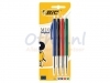 Balpen Bic M10 assorti medium blister à 4st