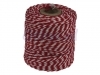 Touw katoen 45meter 50gr rood/wit