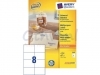 Etiket Avery Zweckform 3427 105x74mm wit 800stuks