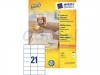 Etiket Avery Zweckform 3652 70x42.3Mm wit 2100stuks