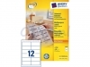 Etiket Avery Zweckform 3659 97x42.3Mm wit 1200stuks