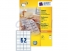 Etiket Avery Zweckform 3650 48x21mm wit 5200stuks