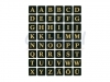 Etiket Herma 4130 13x13Mm letters A-Z zwart op goud