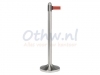 Afzetpaal Securit RVS met rolband 210cm rood