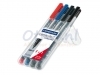 Viltstift Staedtler OHP Lumocolor M317 assorti 4stuks medium