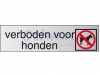 Infobord pictogram verboden voor honden 165x44mm