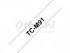 Labeltape Brother P-touch TCM91 9mm zwart op transparant