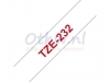 Labeltape Brother P-touch TZE232 12mm rood op wit