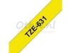 Labeltape Brother P-touch TZE631 12mm zwart op geel