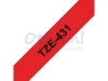 Labeltape Brother P-touch TZE431 12mm zwart op rood