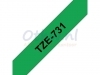 Labeltape Brother P-touch TZE731 12mm zwart op groen