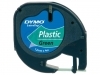 Labeltape Dymo Letratag 91204 plastic 12mm zwart op groen