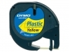 Labeltape Dymo Letratag 91202 plastic 12mm zwart op geel